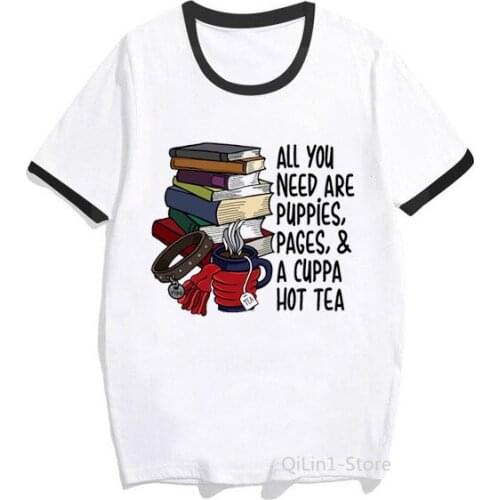 Womens white t-shirt little time Many Books shirt Summer Tops Geek Clock Funny graphic Tshirts Novelty tees woman Clothes