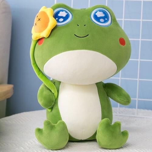 Cute Big Eyes Frog Plush Toy Stuffed Soft Down Cotton Kawaii Smile Frog Doll Sleep Pillow For Children Kids Birthday Xmas Gift
