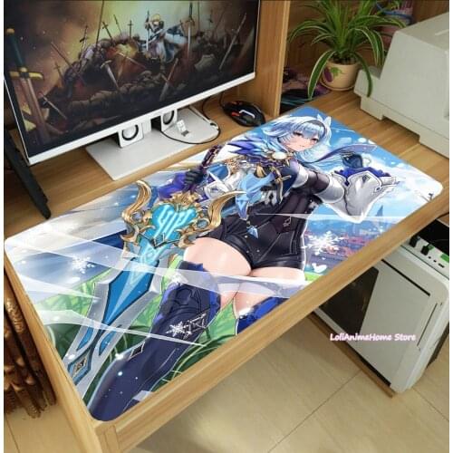 Game Genshin Impact Eula Lawrence Cosplay Mouse Pad Thicken Laptop PC Gaming Mice Mat Desk Keyboard Mat Anti-Slip Playmat
