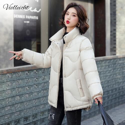 Vielleicht Winter Jacket Women Stand Collar Female Parkas Thicken Outerwear Solid Winter Coat Short Cotton Padded Women Clothing