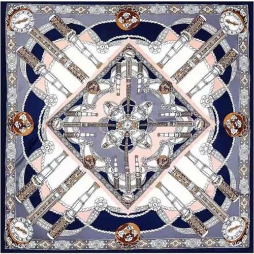 Fashion Silk Square Scarves Shawls For Women 130*130cm Satin Warps Soft Neckerchief Scarf Bandana Hijab Head Female Foulard