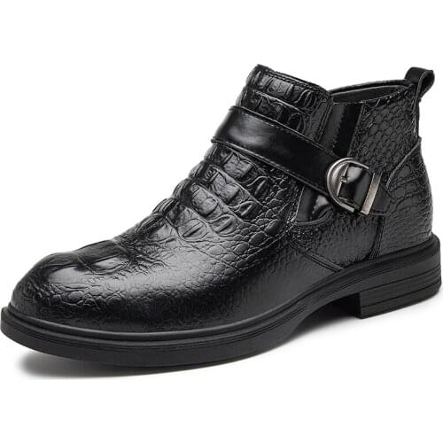 Mens Winter Boots Leather Fashion Boot Shoes 2020 Mens Ankle Fur Boots Winter Mens Shoes Plus Size 37-47