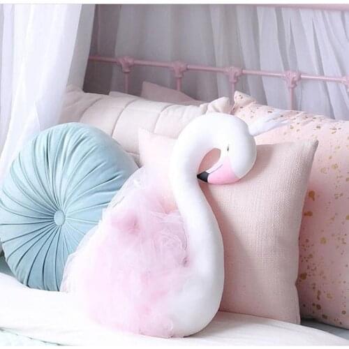 New Fashion Baby Crown Swan Sleeping Pillow Childrens Room Decoration Kids Animal Dolls Toys Photography Props