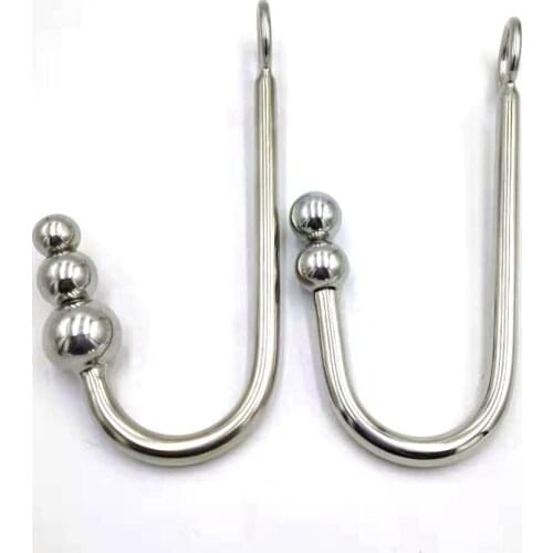 New Stainless Steel anal Hook metal anal butt plug, 3 balls/ beads Anal Toys for sexual Fetish adult games, Sex products