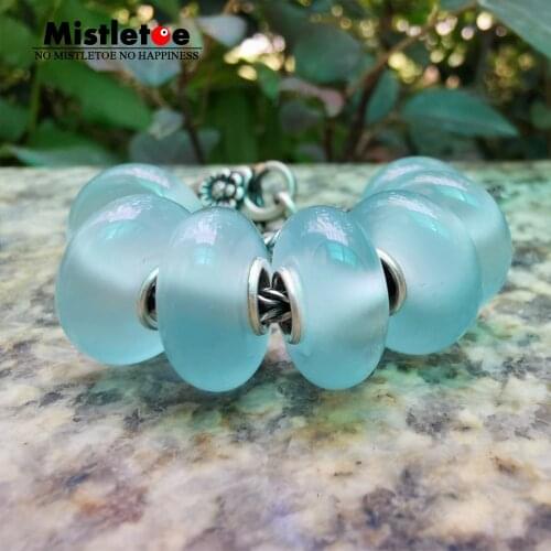 Mistletoe 925 Sterling Silver Artificial Light Blue Cats eyes Stone Charm Bead Jewelry