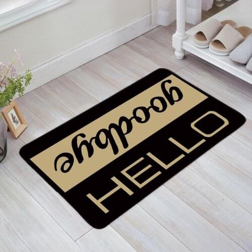 Hello Goodbye Doormats Anti-slip Carpet Rug Bathroom Entrance Outdoor Floor Mat Home Decor
