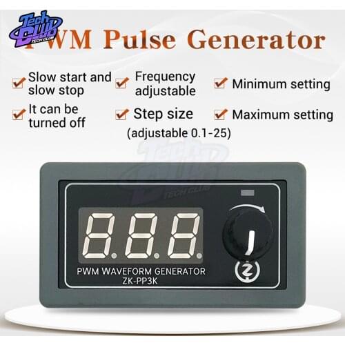 PWM Motor Controller Pulse Generator Lighting LED Speed Control Dimming Controllers Slow Start Slow Stop Digital Display ZK-PP3K