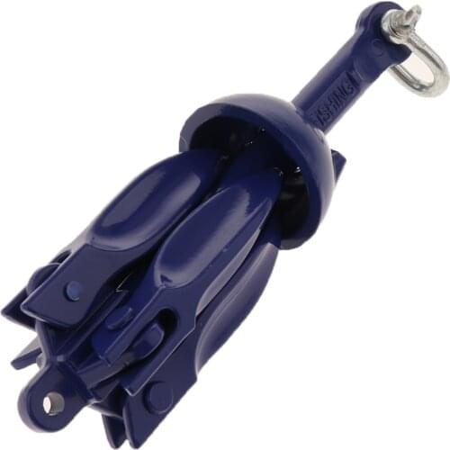 Blue Aluminum Alloy Folding Grapnel Anchor Folding Grapnel Anchor 0.7KG 1.5lb Kayak Anchor Marine Grade Boat Parts
