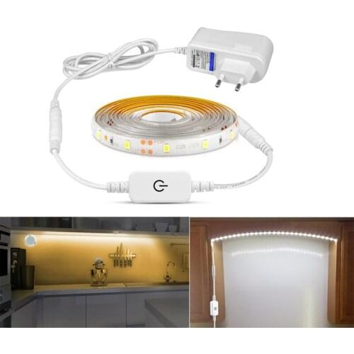 12V LED Strip Light With Touch Sensor Switch Stepless Dimmable For Kitchen Closet Cupboard Wardrobe Furniture Bedroom Night lamp