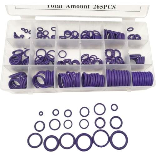 265pcs Car O-Ring Air Conditioning Refrigerant Rapid Seal O Ring Seals Kit AC System Automotive Repair Tool Car Accessories