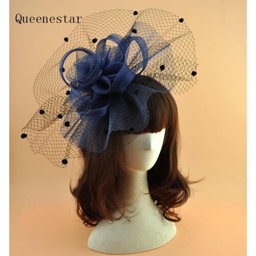 Vintage Dot Veil Mesh Fascinator Headwear White Yellow Pink Blue Ladies Net Gauze Flower Hair Clip Cocktail Party Fascinator Hat