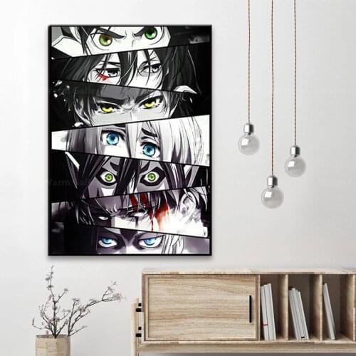 Japanese anime character eyes canvas painting art poster decorative painting mural home children room wall aesthetic decoration
