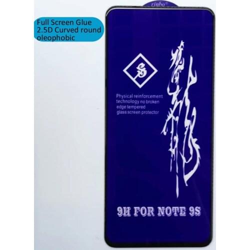 Full Screen Glue Tempered Glass For Xiaomi Redmi Note 9S Note 9 Pro Max Poco M2 Pro 2.5D Curved oleophobic High quality