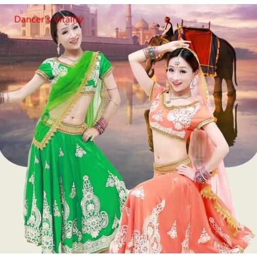 Handmade Embroidery Women Belly Dance Performance Suit Fashion Female India Dance Stage Practice Competition Clothing