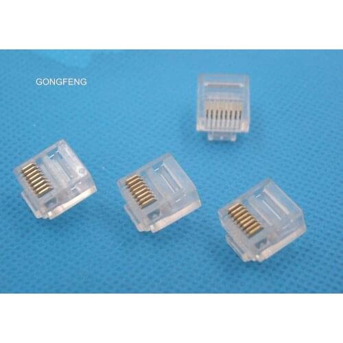 100pcs NEW Special Short 8P Network Connector Special Crystal Head 8P8C Terminals for utp Ethernet Cable Free shipping TO Russia