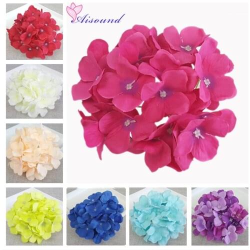 20pcs 15cm Hydrangea Flower Head Artificial Silk Flowers For a Wedding Decoration DIY Wall Flower Handmade Floral Crafts Flories