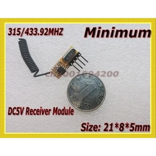 DC5V Superheterodyne Receiver Module The Smallest Receiver Module Minimum Receiver Module 315/433MHZ 21*8*5mm