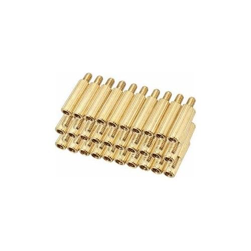 50pcs M2 23+3mm Male Thread Brass Round Standoff Spacer Screw PCB Pillar