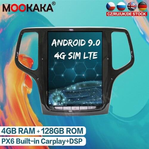 128GB Android 9.0 Car Multimedia Player GPS Navigation For JEEP Grand Cherokee 2014 - 2019 Tesla Screen Auto Radio Stereo Audio