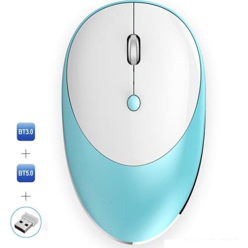 Wireless Silent Bluetooth 3.0/5.0 Mouse Home Office Rechargeable 2.4GHz USB Ergonomic For PC Laptop Grey Pink Silvery New