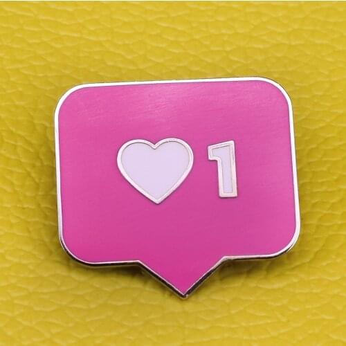 Instagram enamel pin notification 1 like brooch speech bubble badge personalised text message pins cute chat jewelry funny gift
