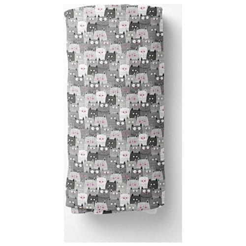 Realhomes Digital Printed Custom Design Modern Cotton Cat Pattern Gray Newborn Baby Müslin Cover 120x120 Cm