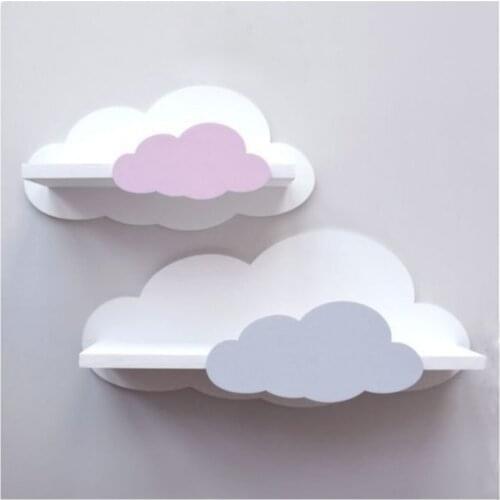 Nordic Style Wooden Wall Shelf Baby Kids Room Decoration Lovely cloud Storage Rack Floating Shelves Home Decor Organizer 2021