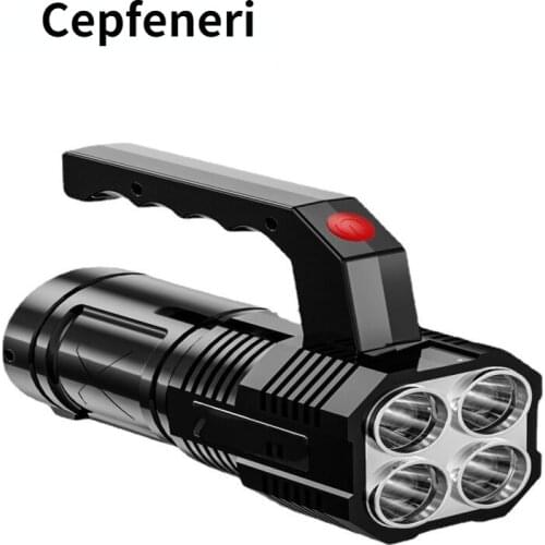 Quad-Core Super Bright LED Rechargeable Flashlight Strong Light Charging Outdoor Long Shot Portable Lamp Probe Long Endurance