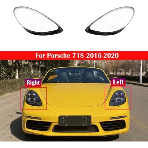 Headlight Lens For Porsche 718 2016 2017 2018 2019 2020 Headlamp Cover Replacement Front Car Light Auto Shell Transparent