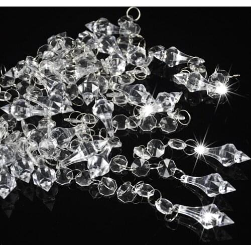 Camal 30pcs Acrylic Octagonal Beads String Prisms Garland Chandelier Hanging Home Party Curtain Wedding Decoration
