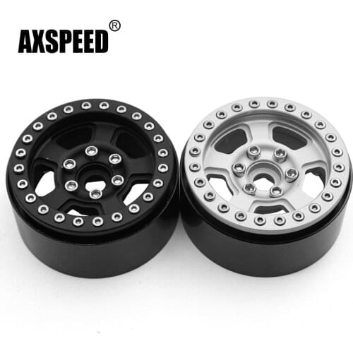 AXSPEED Wheels 1.9 Inch Alloy Wheel Hub Beadlock Wheel Rim for 1:10 RC Crawler Axial SCX10 90046 CC01 D90 RC Car Wheel Hub Parts