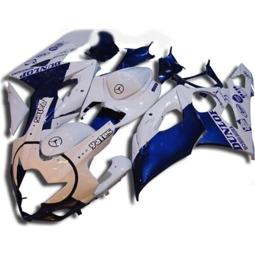 Injection mold Fairing body kit for GSXR1000 K5 05 06 GSXR 1000 2005 2006 White blue Fairings bodywork+gifts SB14