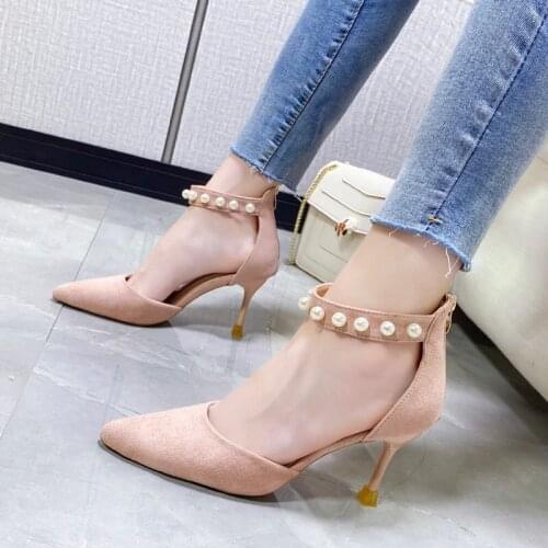 French high heels summer hot sale simple stiletto pointed rivet back zipper exquisite fashion ladies sandals sexy and elegant