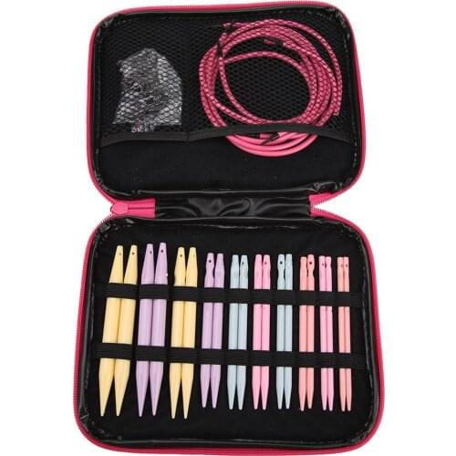 10 Pairs Circular Knitting Needle Changeable Head Crochet Hooks Set Knitting Tool DIY Sewing Accessories