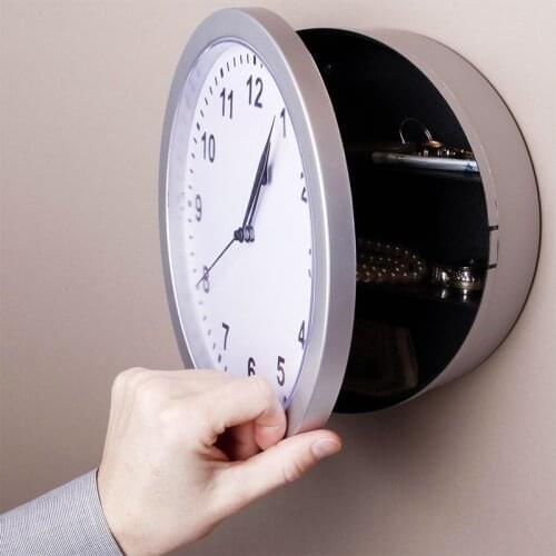 Wall clock creative retro decoration wall clock storage insurance jewelry box home living room personality clock