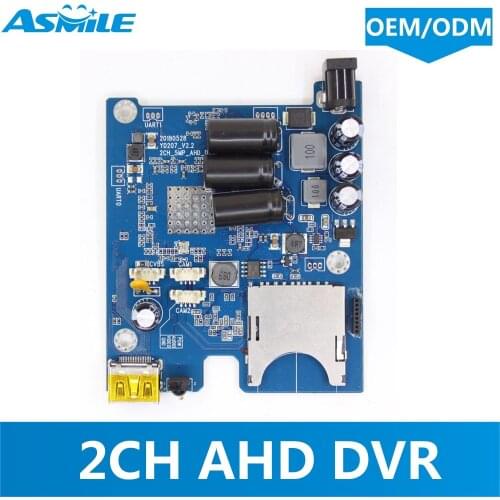 NEW hot sale Asmile Real time 2CH Mini AHD DVR PCB Board up to 1080P and 30fps support 256GB sd Card