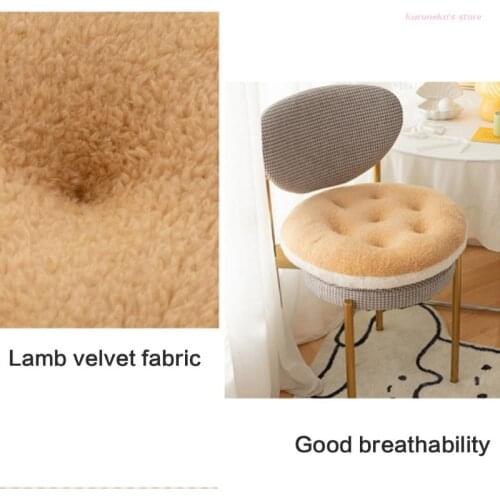 Neko Round Chair Cushion Seat Pad Thicken Lamb Plush Fluffy Compatible with Office Living Room Car Garden Patio Mat 5 Colors