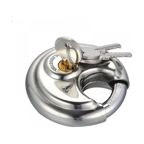 Anti-theft padlock 70mm stainless steel lock round cake lock door and window lock chain lock
