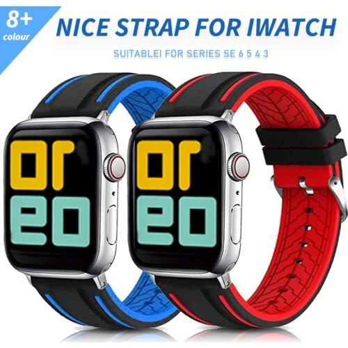Soft Silicone Strap for Apple Watch 44/40/38/42mm Cartier Bracelet Bands IWatch Series Band 6 SE 5 4 3 Sports Belt Accessories