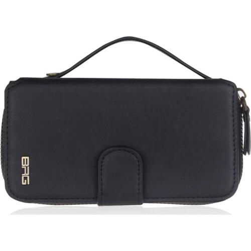 Luxury Zipper Purse Phone bag Wallet for iPhone 12 11 Pro MAX XS Max XR X 6 6S 7 8 Plus Case 2 in 1 Card Slot Case Leather Cover