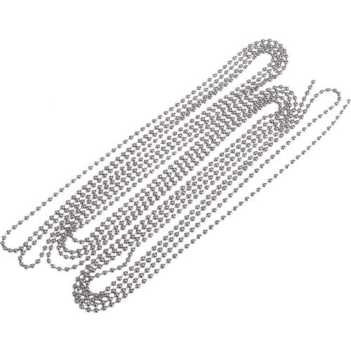 WINOMO 3M Ball Chain Charming Sturdy Round Fashion Pull Chain 2.4mm Beads Chain Matching Connectors For Home DIY Crafts Supplies