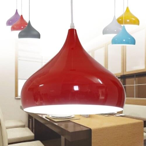 Modern Simple Aluminum Restaurant Led Pendent Light Creative Office Bar Clothing Store Barber Lamp Lampshade Colour Onion Shape