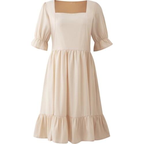 Loose Casual Ruffle Sleeve Dress Summer Women 2021 Black Purple Sexy High Waist Short Sleeve Mini Dress Beach Party Dresses