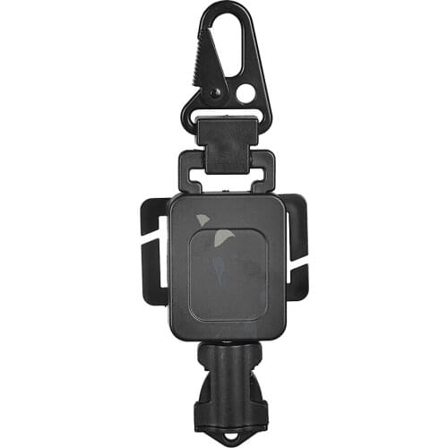 Tactical Airsoft Pistol Retractable Sling Metal Steel Carabiner Keychain Rotary Nylon Rope Key Storage Hunting Accessories