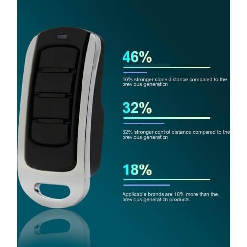 Smart Remote control Multi frequency 280 370 390 433 868 Mhz Garage Door remote control Multi brand Cloner Gate Door Opener key