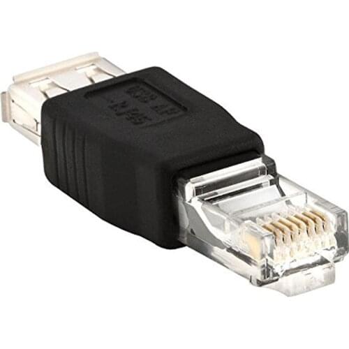 USB Type A USB 2.0 Female to Ethernet Male Plug Adapter Converter Connector QJY99