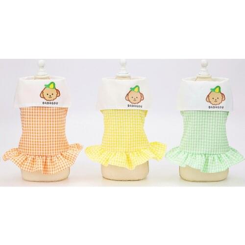 Cartoon Animal Spring Summer Two-legged Breathable Dress Dog Clothes for Small Dogs Cats Soft Skirt Teddy Cute Print T-shirt Pug