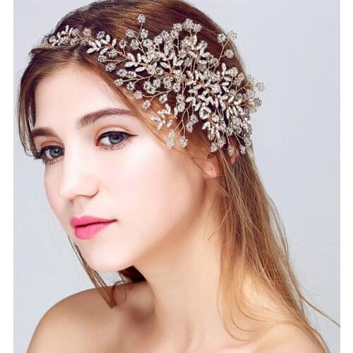 High-end Luxury Handmade Rhinestone Wedding Tiara Hair Accessories Rhinestone Bridal Headband Stunning Party Prom Headband