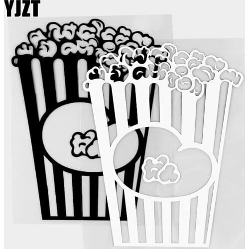 YJZT 11.8×15.1CM Interesting Popcorn Vinyl Decal Personalized Car Sticker Body Decoration Black / Silver 20B-0201