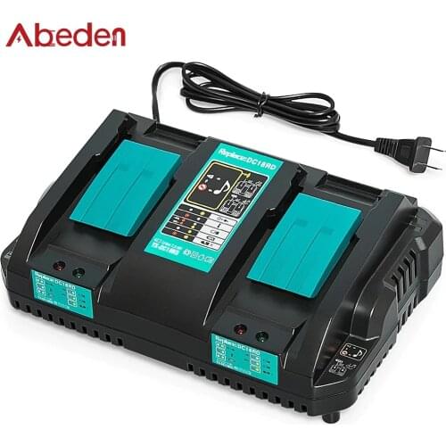 Dual Charger Compatible Charger DC18RD for Makita 18v 14.4v Battery Compatible BL1430 BL1440 BL1450 BL1460 BL1815 BL1830 BL1840